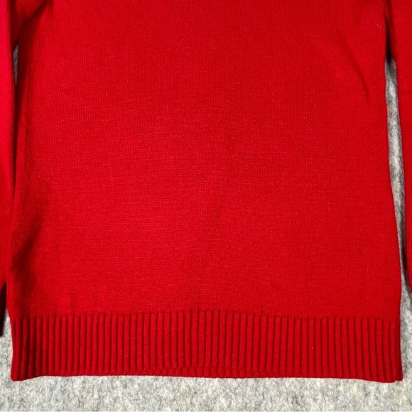 Talbots Lambswool Blend Christmas Tree Cowl Neck Holiday Celebration Sweater - S - Picture 12 of 15